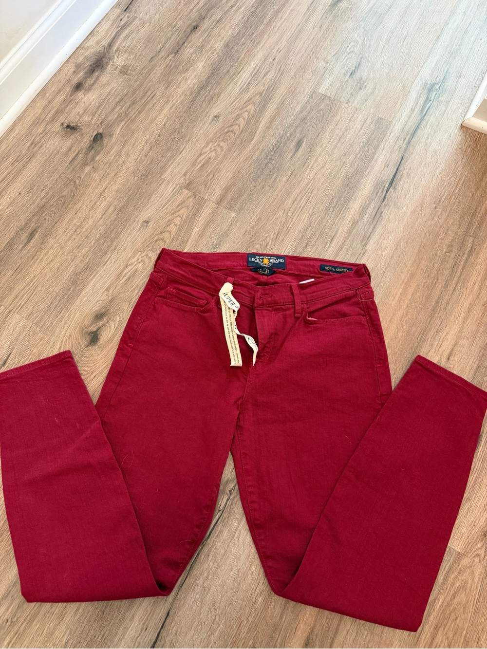 Women’s Slim Fit Jeans in Deep Red